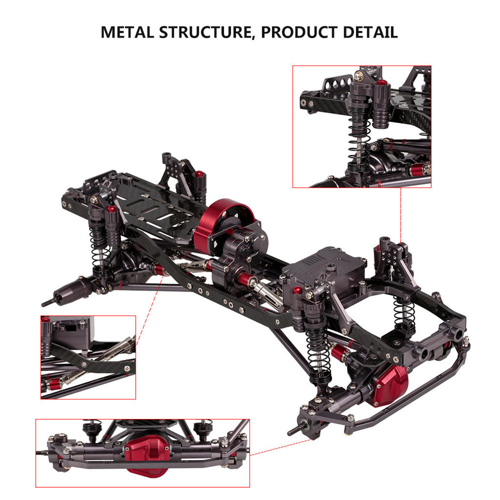 RC Car Frame Kit 1/10 CNC Aluminum for SCX10 AXIAL RC Crawler Climbing Car without Tire