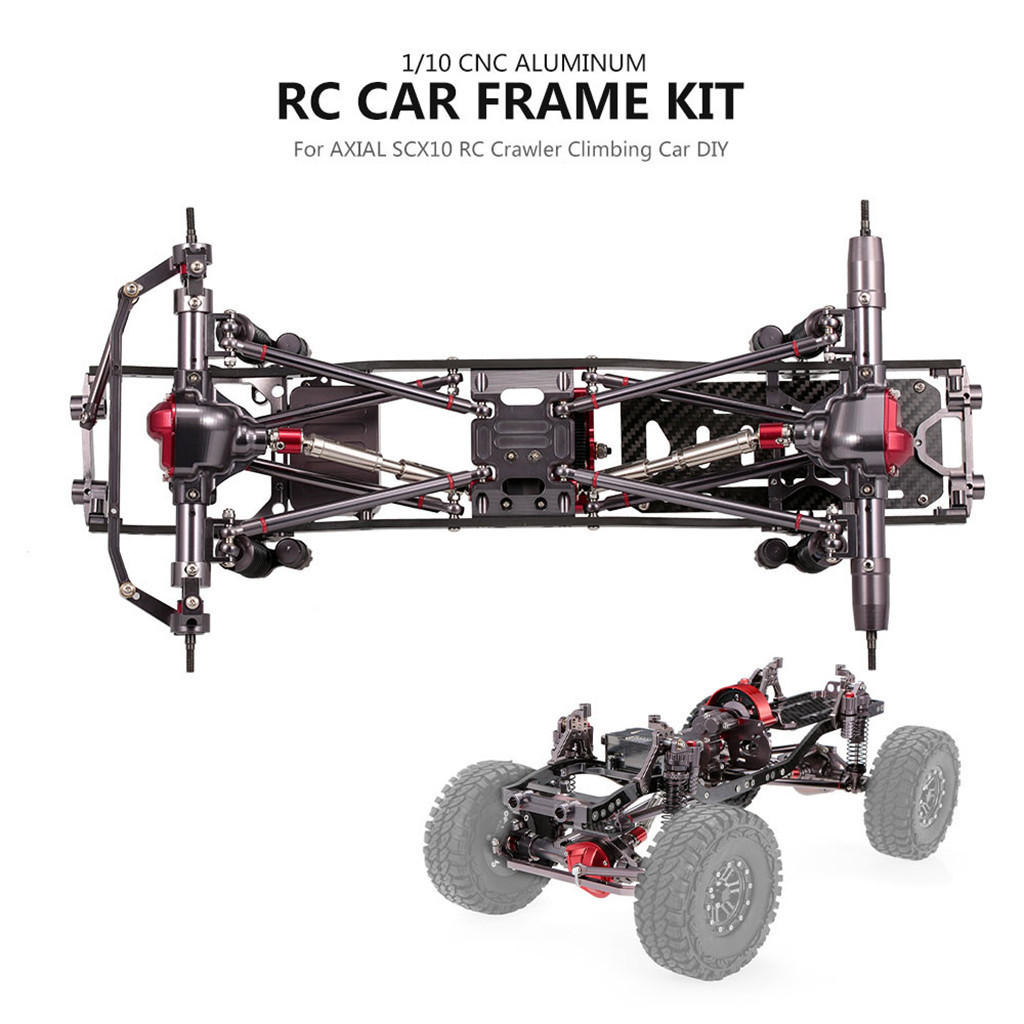 RC Car Frame Kit 1/10 CNC Aluminum for SCX10 AXIAL RC Crawler Climbing Car without Tire