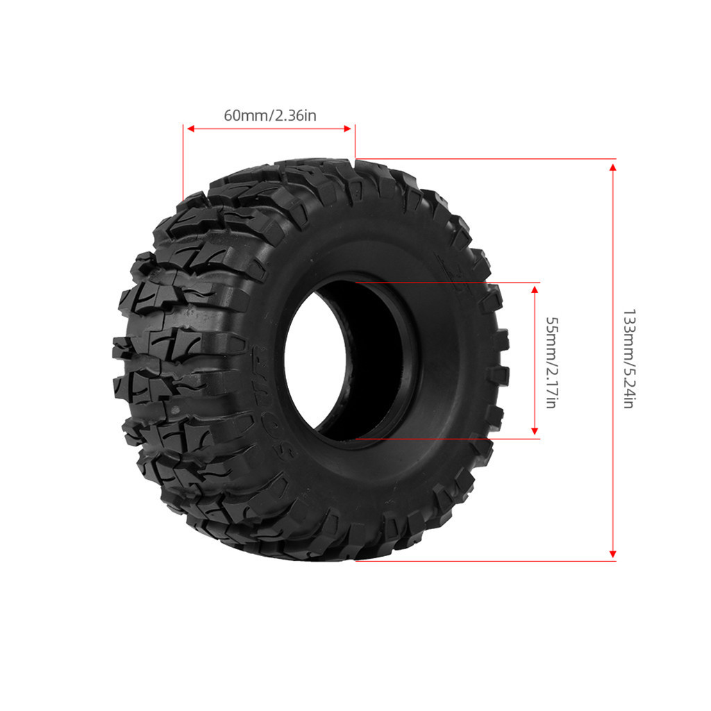 2.2 Tires Wear Resistance Mud Grappler Rubber Tyre Wheel Tires for 1/10 RC Rock Crawler TRX4 TRX-6 Axial SCX10 90046