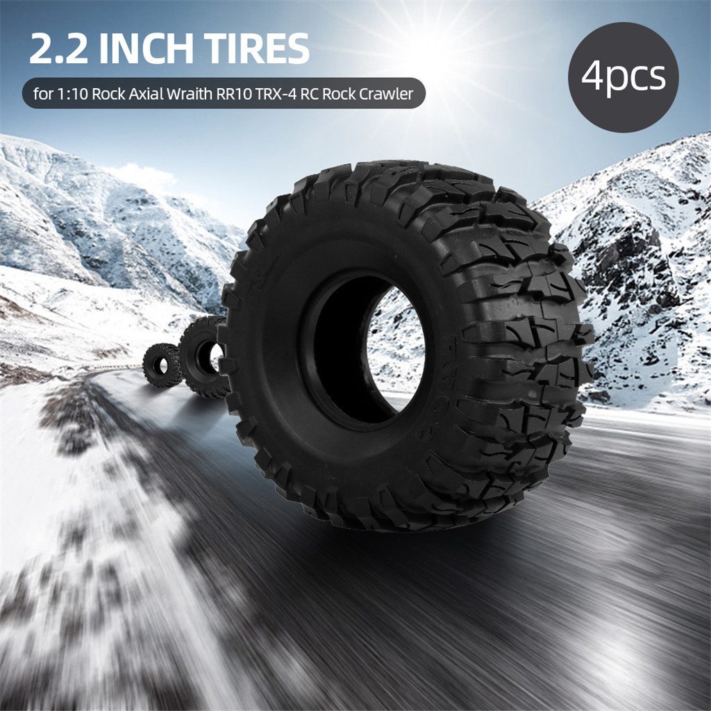 2.2 Tires Wear Resistance Mud Grappler Rubber Tyre Wheel Tires for 1/10 RC Rock Crawler TRX4 TRX-6 Axial SCX10 90046