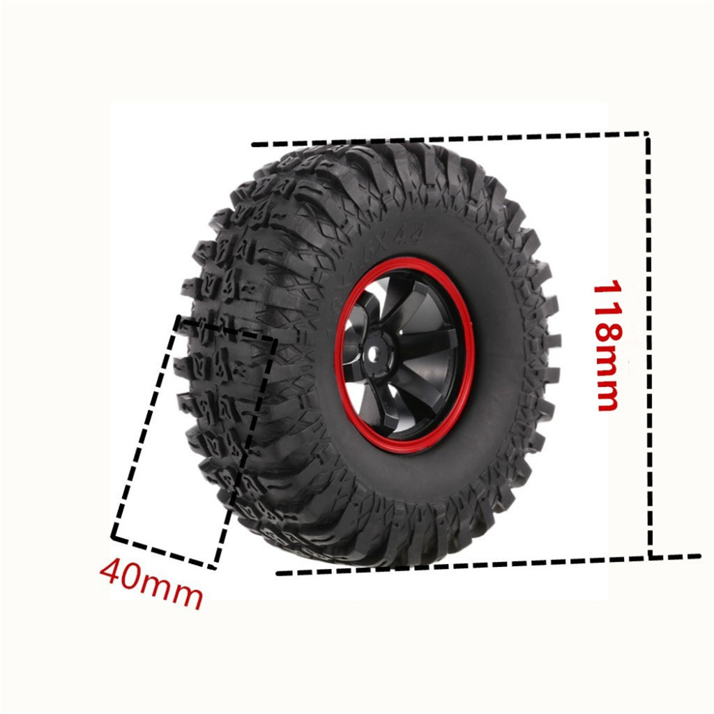 Goolsky 4Pcs AUSTAR AX-3020C 1.9 Inch 103mm 1/10 Scale Tires with Wheel Rim for 1/10 D90 SCX10 CC01 RC Rock Crawler