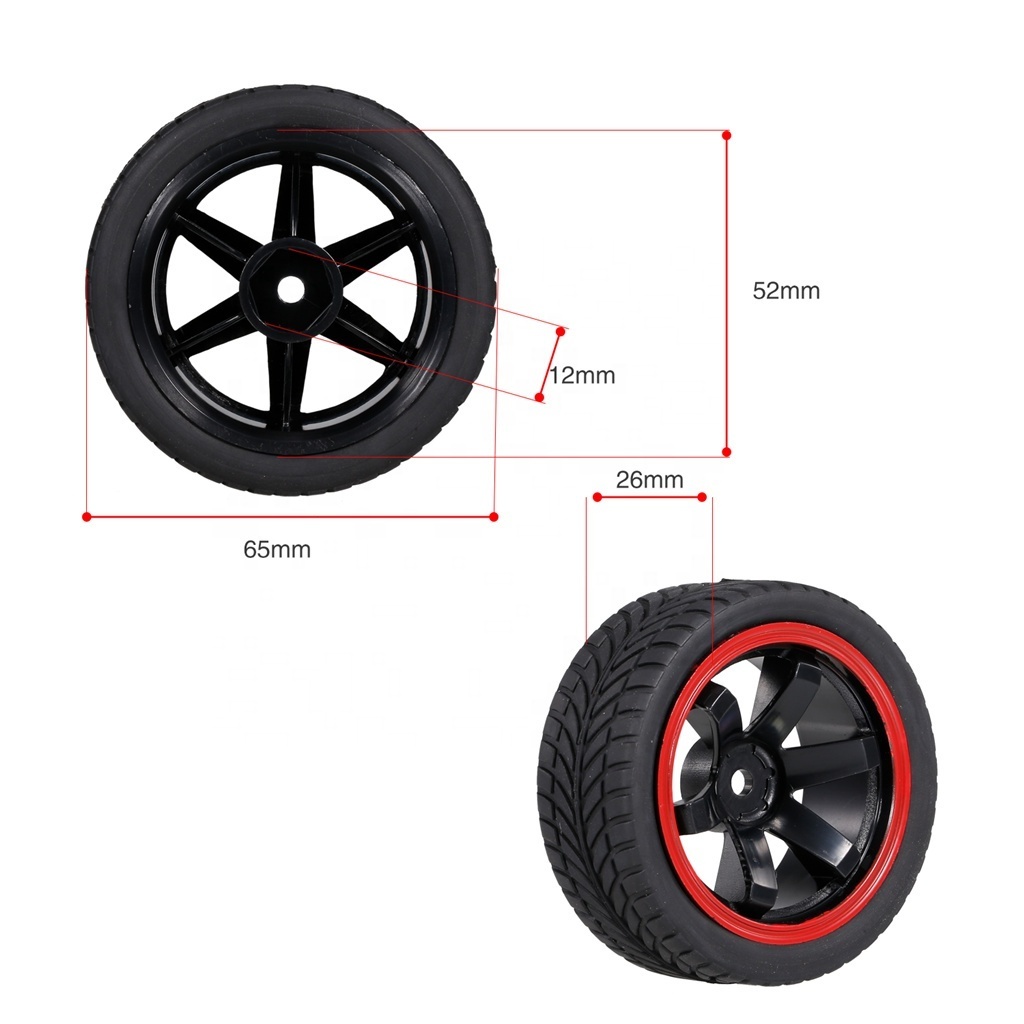 RC Tires High Quality Rubber Tyre with Plastic Wheel Rim for HSP/Redcat/Exceed/Tamiya/HPI 1/10 RC Crawler Climbing Car