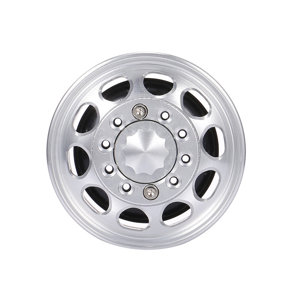 RC Aluminum Alloy Trailer Wheel Hub Front Beadlock Wheel Rim Hub 10 Spokes for 1/14 Tamiya Tractor Truck RC Climber Trailer