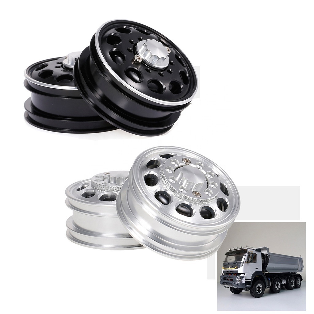 RC Aluminum Alloy Trailer Wheel Hub Front Beadlock Wheel Rim Hub 10 Spokes for 1/14 Tamiya Tractor Truck RC Climber Trailer