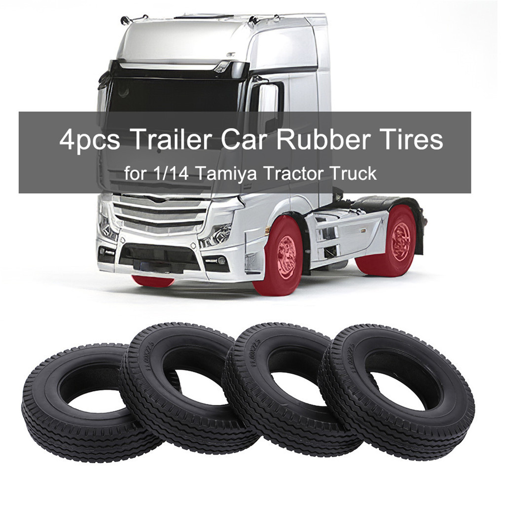 2PCS High Quality Rubber Tire Thicken Widen 20mm/25mm For 1/14 Tamiya RC Car Tow Drag Trailer Truck Man Scania