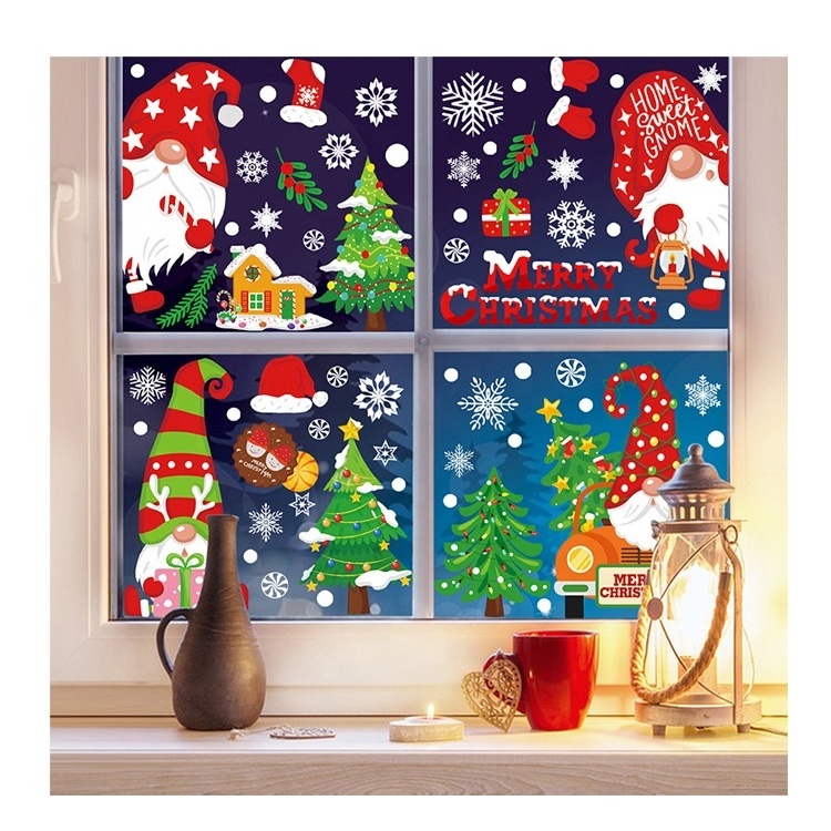 20Pcs custom  logo label Christmas Decoration Stickers wall decorative stickers waterproof Merry Christmas Cartoon Stickers