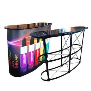 custom Promotion Counter Portable Trade Show Exhibition Counter Stand Table Tension Fabric Display