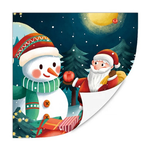 MOQ100pcs Personalized Custom DIY Christmas Stickers Handmade Decorative Stickers Outdoor Backing Cartoon Stickers New Year