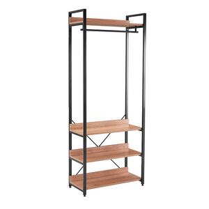 4-tier Multi-functional Home Display Storage Racks Simple Bookcase Industrial Bookshelf With Back Panel