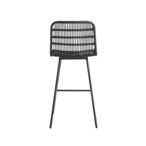 Rattan Bar Stool NTRL w/Black Mtl Frame TrckShp (Counter Stool)  2 SETS