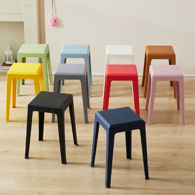 Factory Sales Luxury Contemporary Square Red Blue Stack Plastic Garden Stool