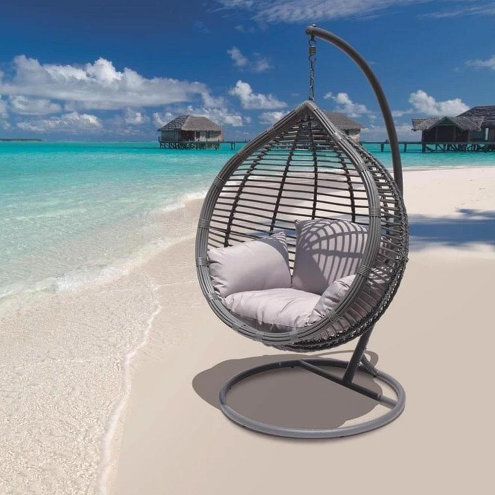 High Quality Outdoor Garden Furniture Egg Shaped Rattan Hanging Swing Chair