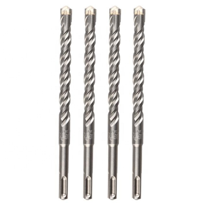 Carbide Cross Tip S4 Flute SDS Plus Hammer Drill Bit Drilling Tools for Concrete Masonry Granite