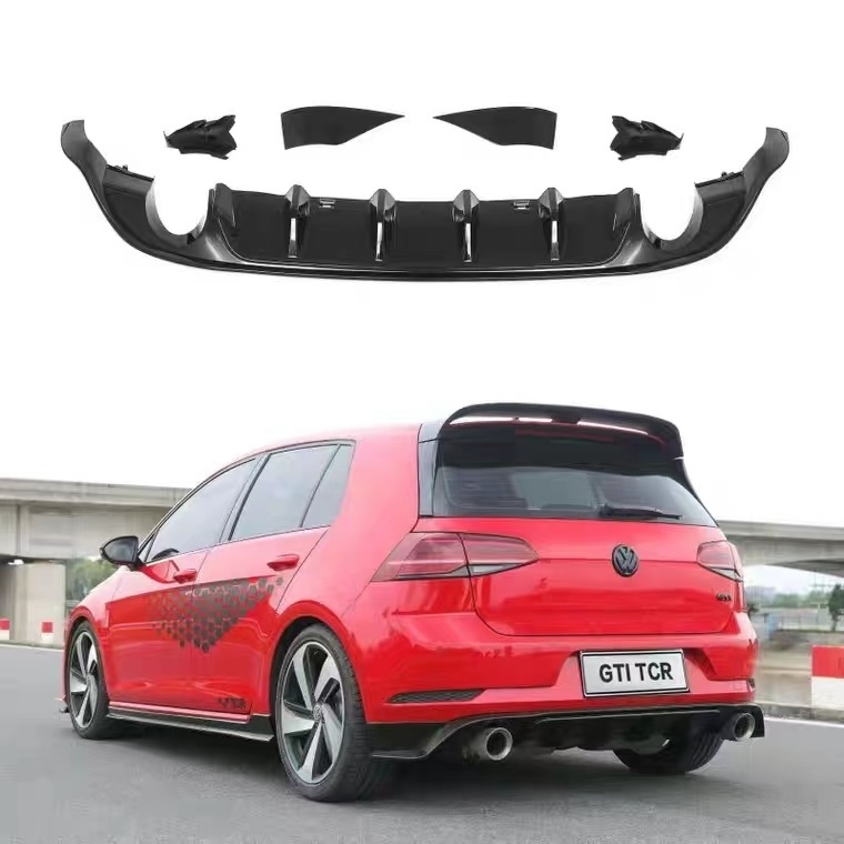 Factory Wholesale Gloss Black Rear Bumper Lip Diffuser For VW Golf MK7.5 GTI 2017-2020 TCR Style Body Kit