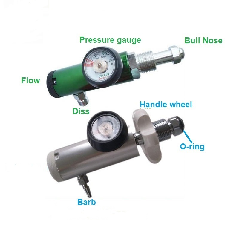 High quality Medical oxygen cylinder regulator pressure regulating valve for hospital oxygen therapy Bullnose