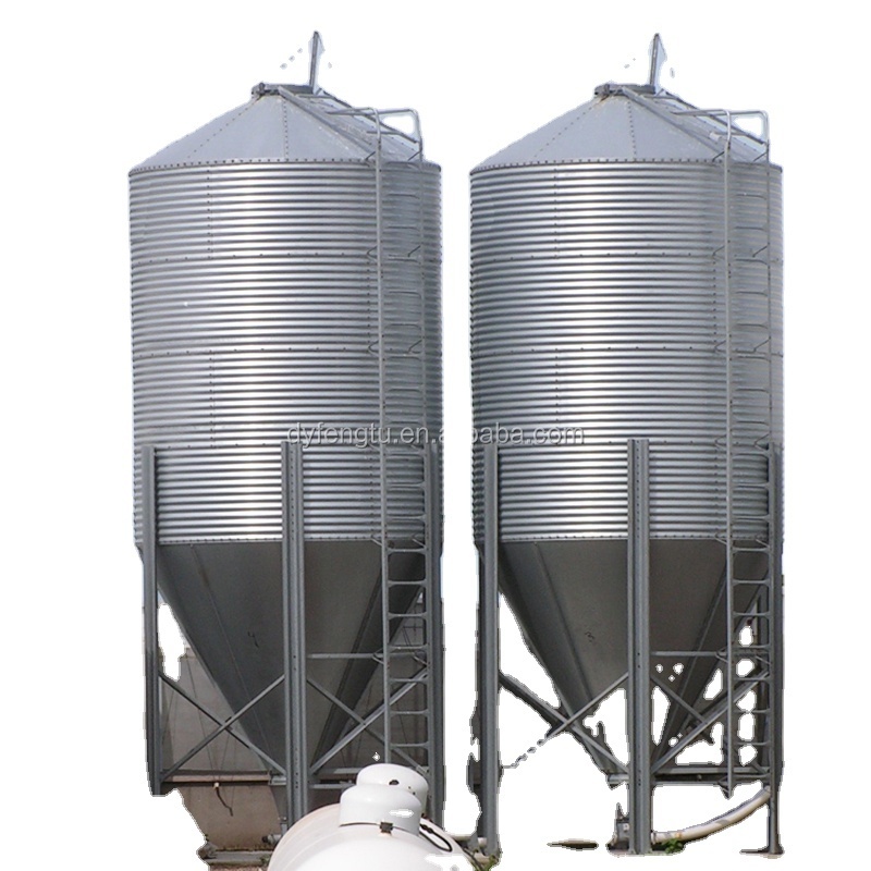 farm used 3t -30t small feed silo for poultry animal feed bin farm feed tank galvanized steel silo for sale