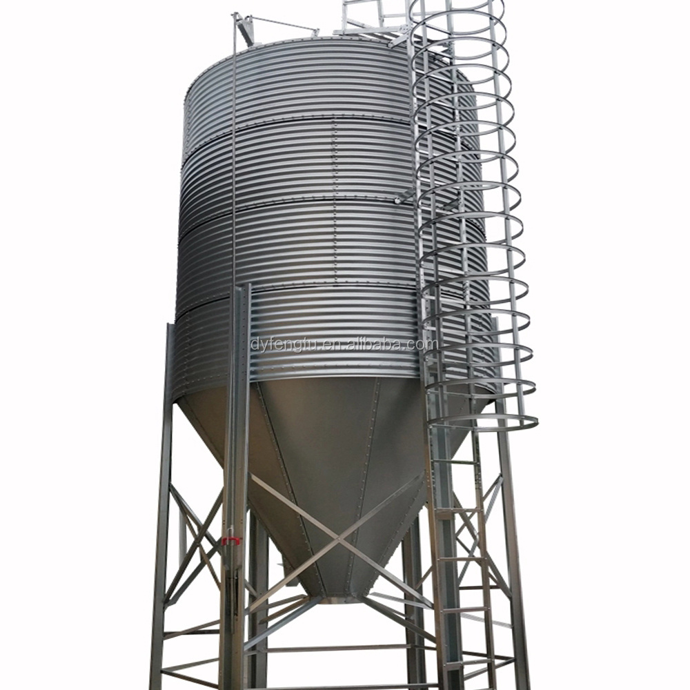 farm used 3t -30t small feed silo for poultry animal feed bin farm feed tank galvanized steel silo for sale