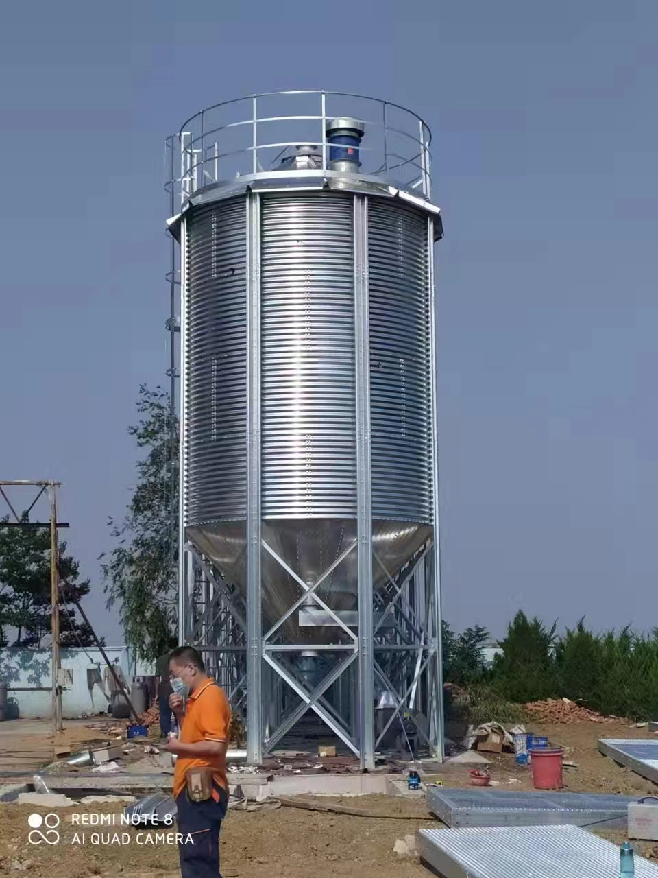 coffee bean dispenser silo 50 ton grain silo 100 ton steel silo produced by China factory