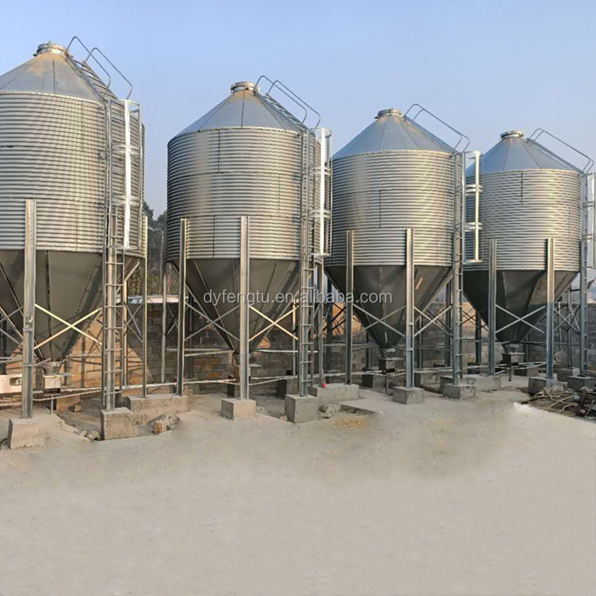 silos 50 tons grain storage 3t -30t small grain silo for poultry animal feed bin feed tank galvanized steel silo for sale