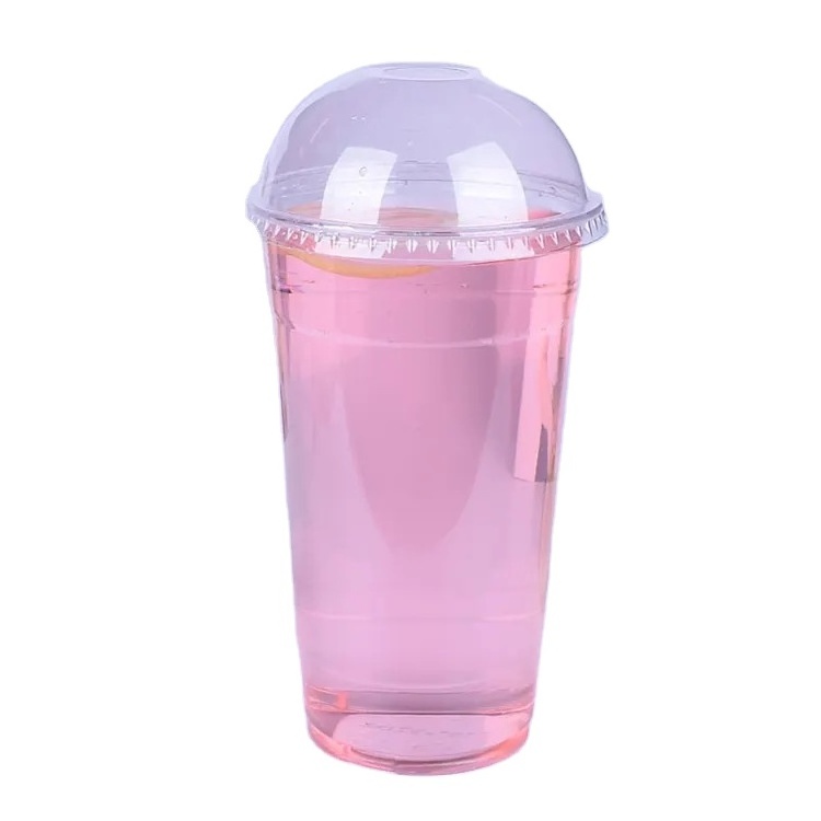 Fu kang  custom-made 20-24 oz 95 mm transparent PET plastic cups disposable cold drink cups.