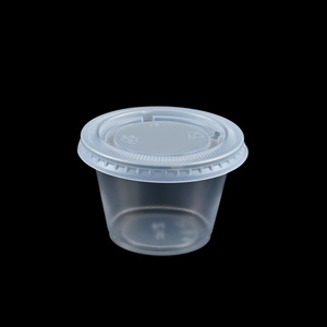 Hot Sale Disposable 2 oz pet inner portion PP Dessert Black Plastic Sauce Cup