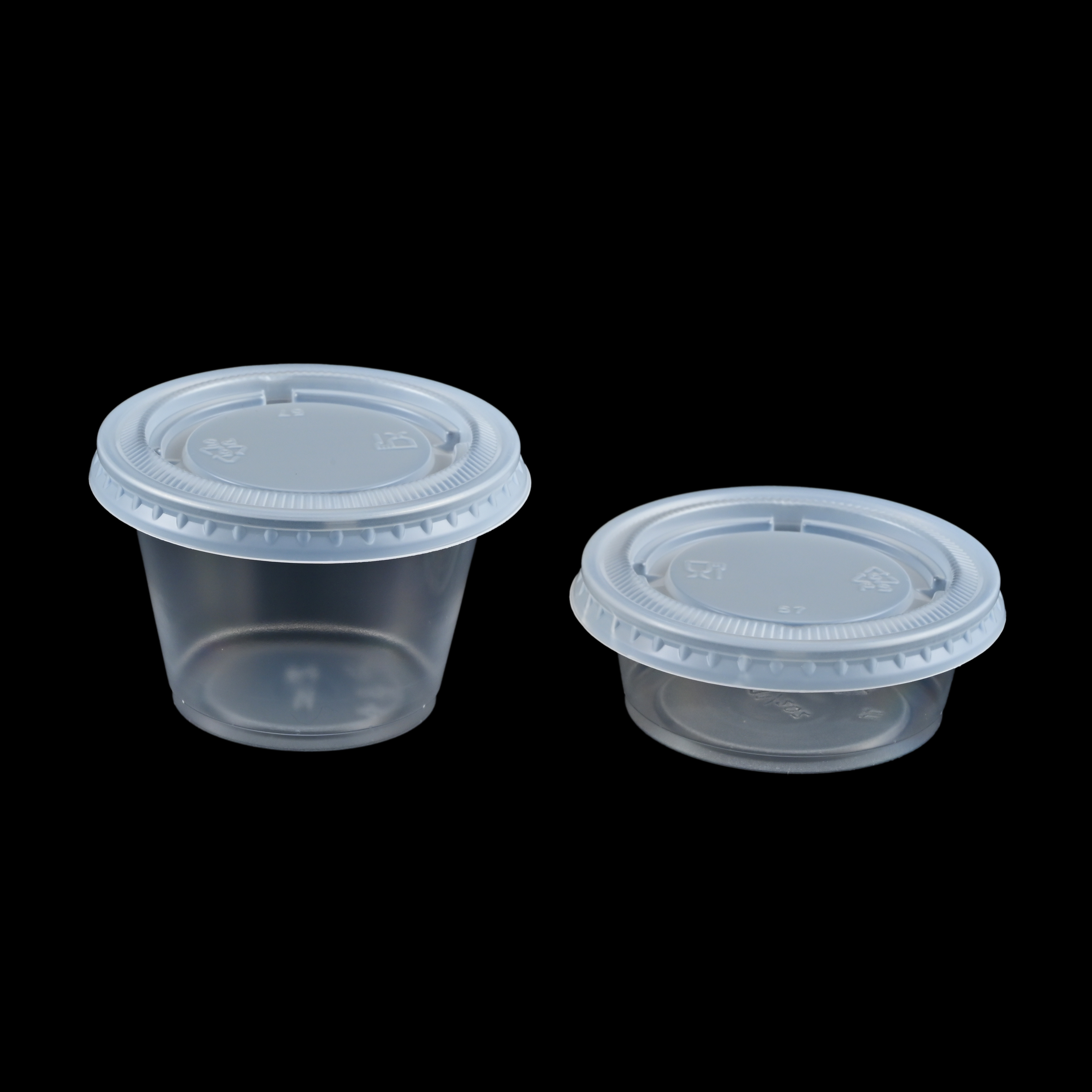 1-2.5 OZ Eco Friendly Transparent Disposable Plastic Pp Takeaway Containers Food Seasoning Sauce Cup With Lids