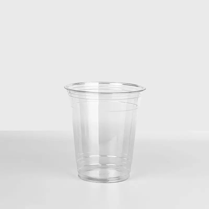 2024 wholesale 24oz disposable transparent PET plastic cups with flat  lid for cold drinks,coffee bubble Boba milk tea cups.