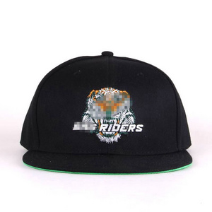 New Fashion Cotton Black Custom Embroidery Flat Bill 7 Panel Hat Man Hip Hop Sports Cap Raiders Snapback Hats Cap