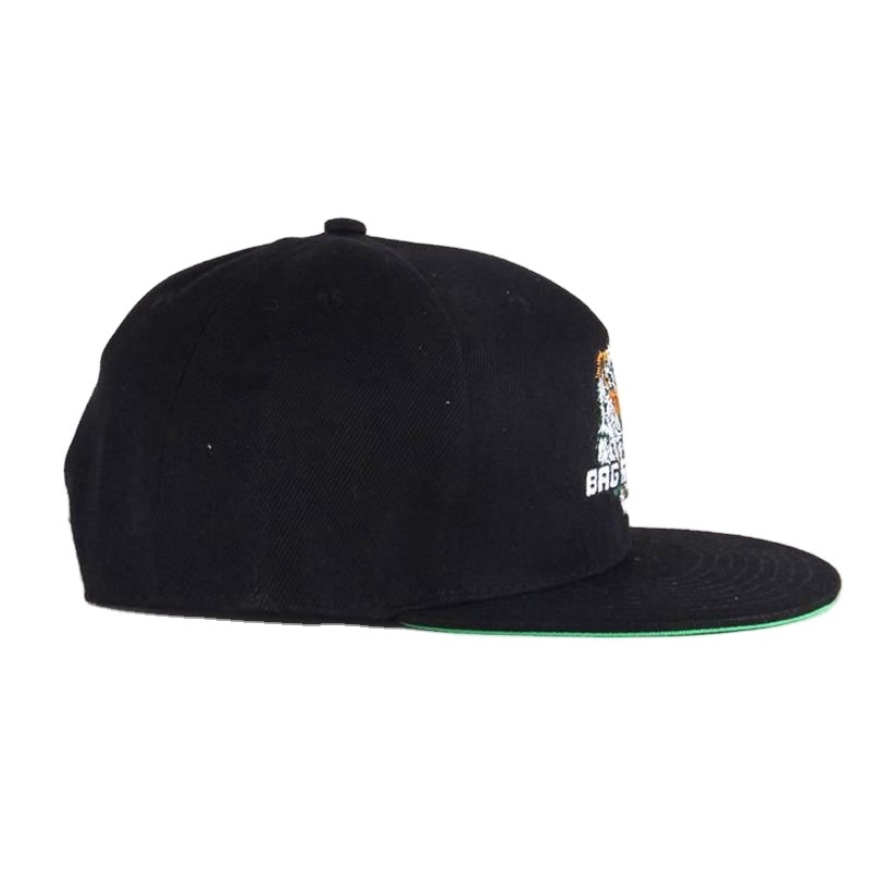 New Fashion Cotton Black Custom Embroidery Flat Bill 7 Panel Hat Man Hip Hop Sports Cap Raiders Snapback Hats Cap