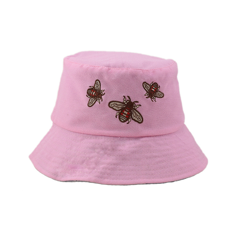 Custom Summer Bucket Hat Bee Reversible Bob Caps Fisherman Hat Fold Sun Beach Panama Sad Boys 100% Washed Cotton,100% Cotton