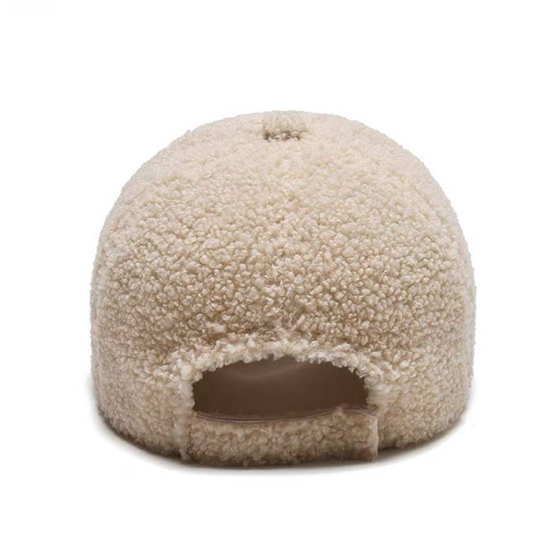 Custom Embroidery Wool Fur Warm Outdoor Fleece Furry Cap Wool Fur Baseball Cap Hat Fluffy Fuzzy Baseball Cap