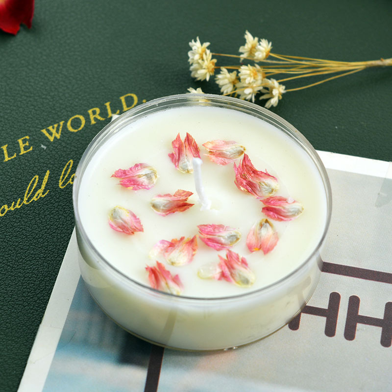 Dry flower shaped candles Soybean wax wedding ceremony Colorful candle cup gift box with hand gift Low temperature candle