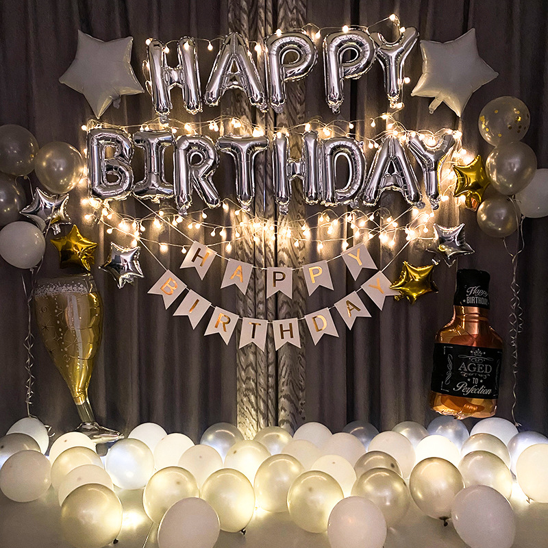 sale happy birthday letter aluminum foil balloon party decoration suit