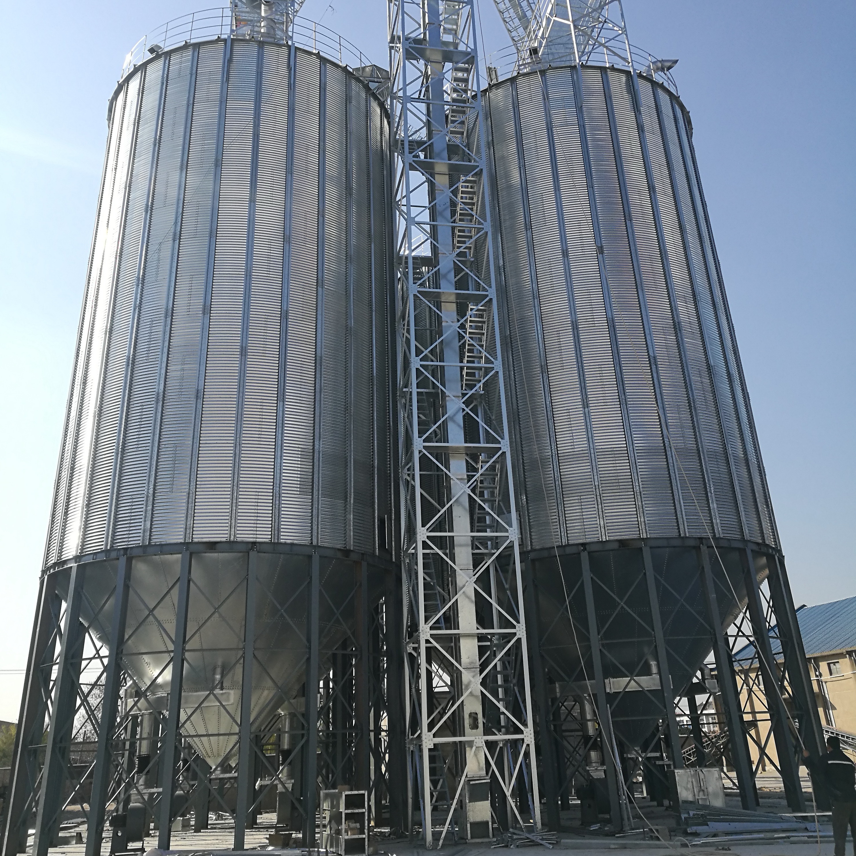 Prefabricated steel bin silo grain auger coffee bean silo flexible grain silo