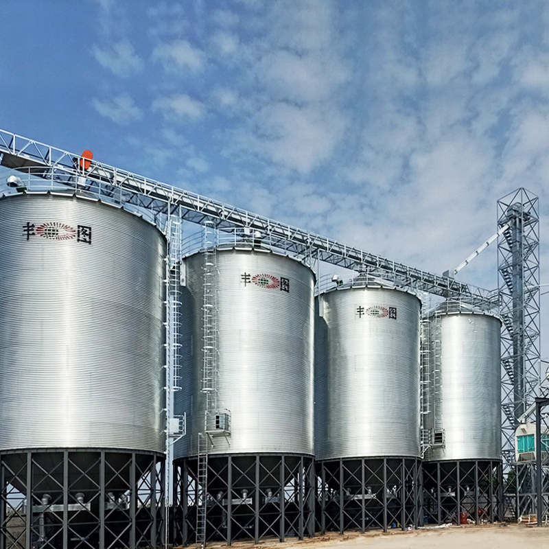 200t customized capacity equipped with conveyor soybean seed wheat grain storage silos