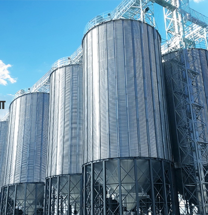 flat bottom grain silos prices 100t-10000t galvanized grain storage silo 250 ton small grain steel silo for sale