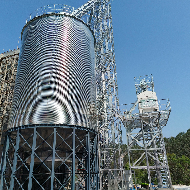 flat bottom grain silos prices 100t-10000t galvanized grain storage silo 250 ton small grain steel silo for sale