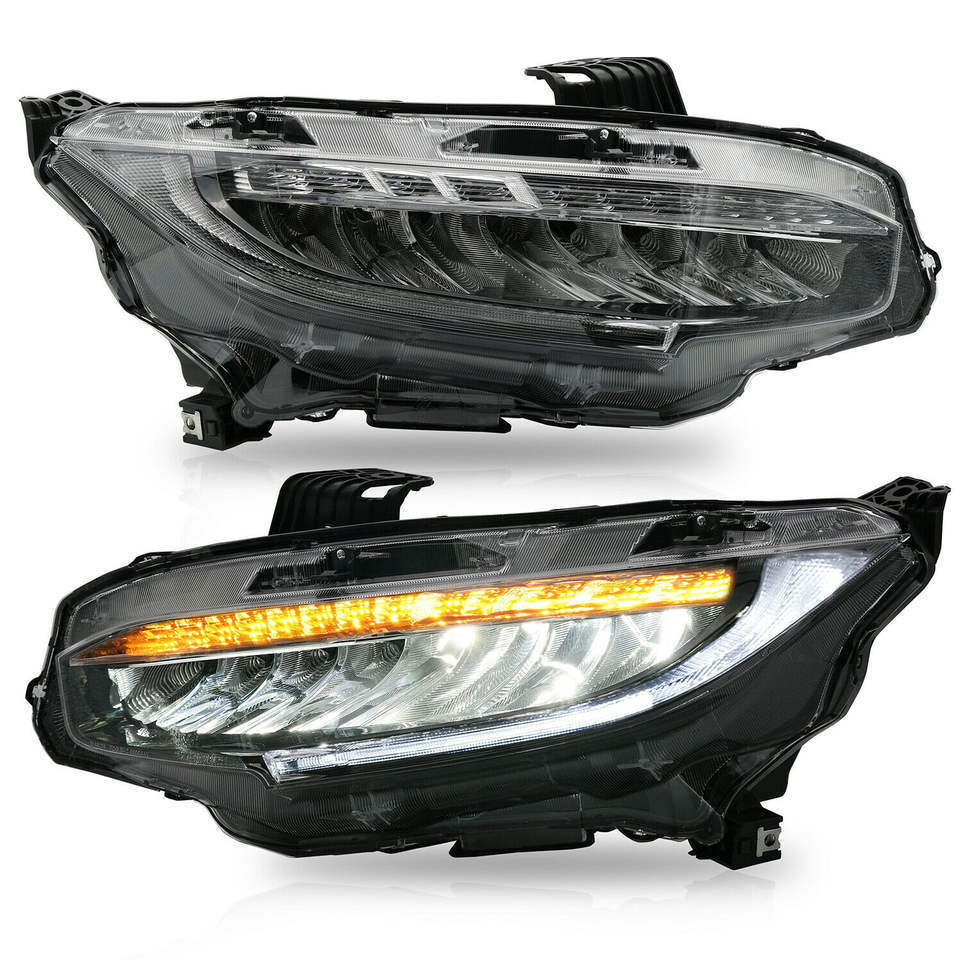 LED Headlights with DRL Sequential Turn Signal Head Lamp For Honda Civic 2016-2018 Type-R FK8 FK7 CAPA Certified 33150-TET-H11