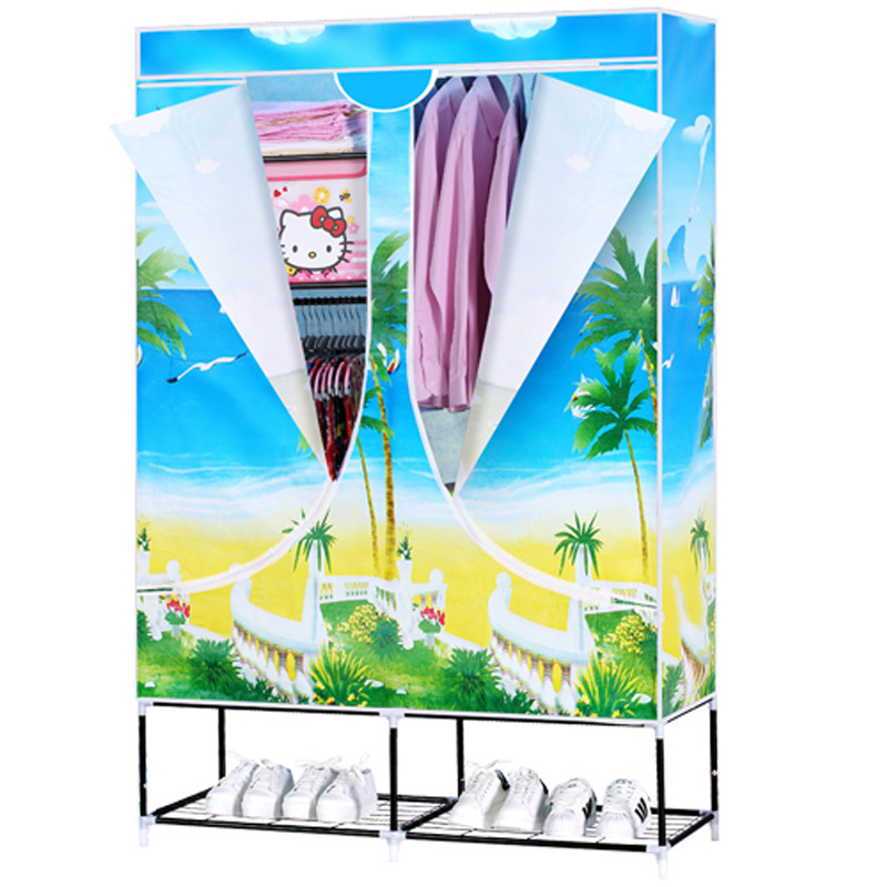 Net wire shelf  wardrobe closet  DIY Portable wardrobe  foldable  Fabric Wardrobe storage