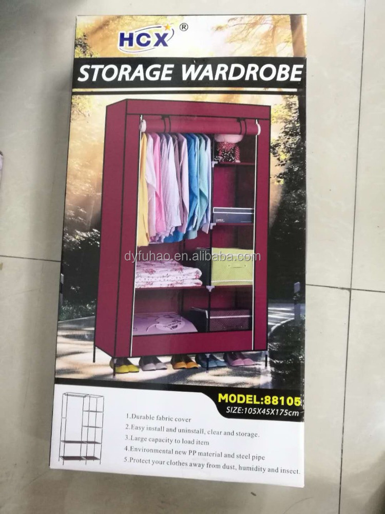 non-woven fabric storage wardrobe  portable home furniture FACTORY SELL   foldable fabric wardrobe