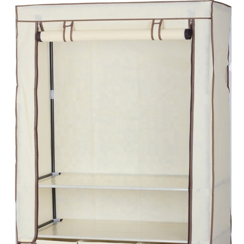 2022 FACTORY wholesale  Fabric combined Stainless steel almirah   Home furniture  portable wardrobe