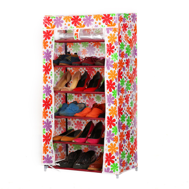 Best selling wholesale 6 layer shoe cabinet adjustable free standing folding waterproof Shoe rack