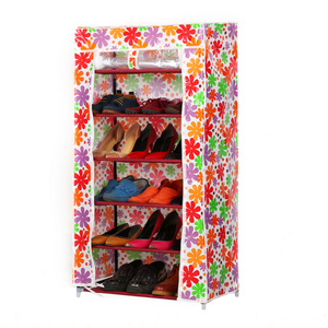 Best selling wholesale 6 layer shoe cabinet adjustable free standing folding waterproof Shoe rack