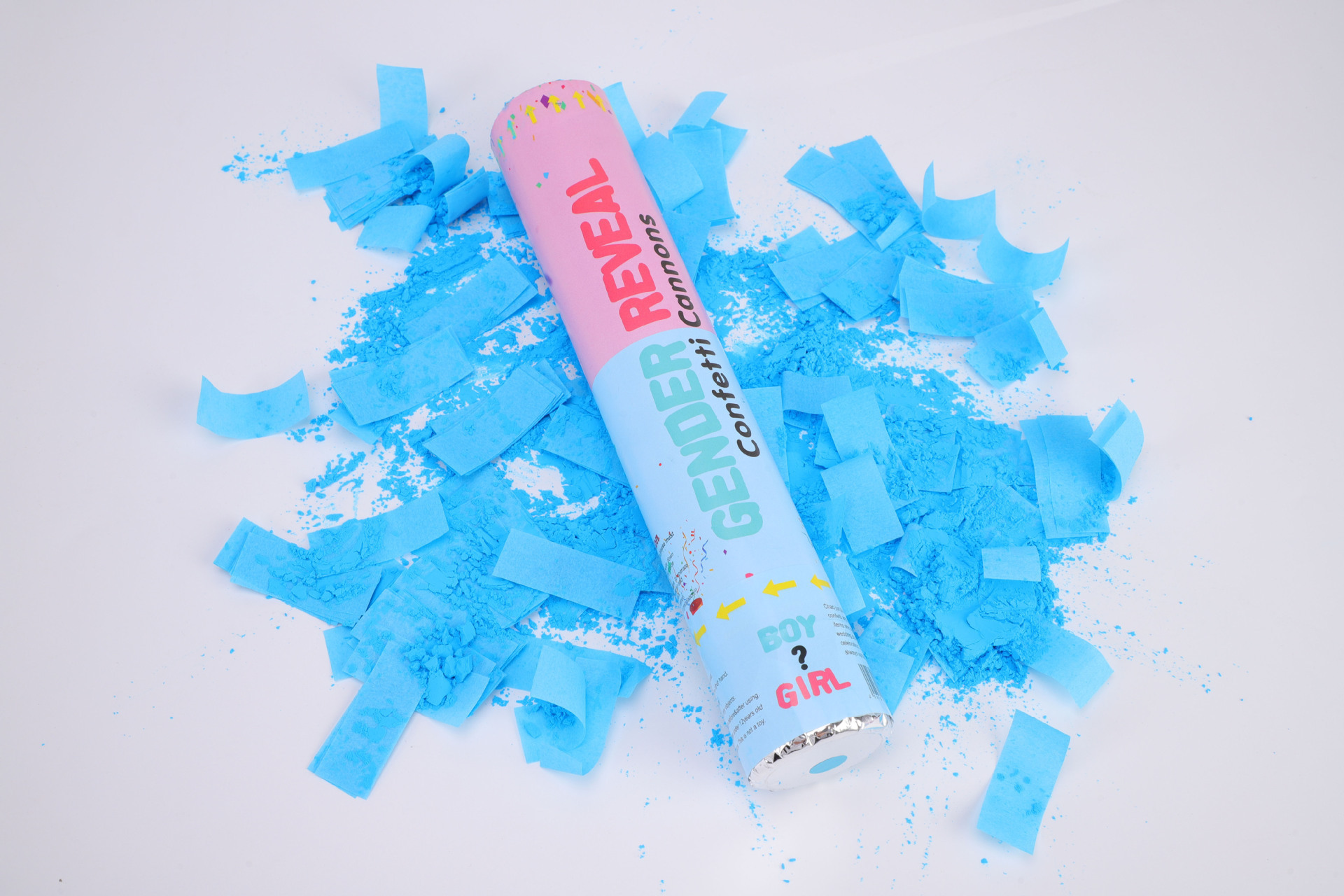 2022 new fashion customizable 30cm paper gender reveal powder confetti cannon for party