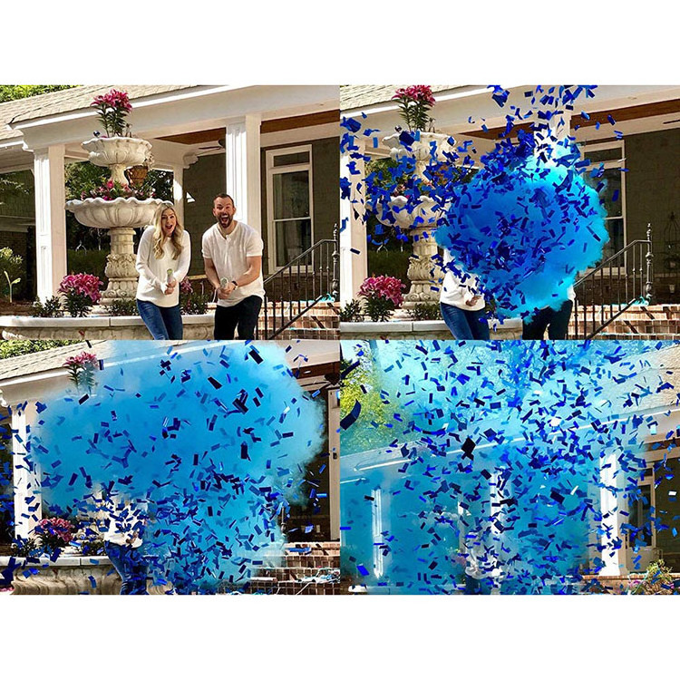 Custom Hand-held Biodegradable Gender Reveal Paper Confetti Launcher Popper Cannon