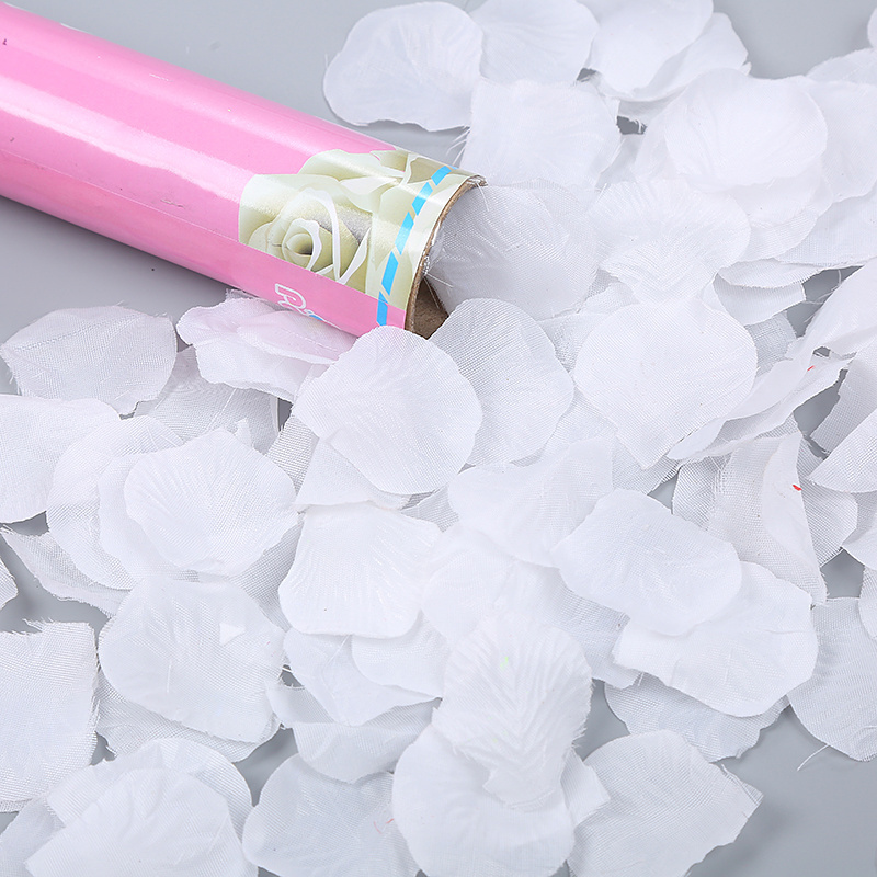 The most fashionable white cloth petal pink confetti cannon for wedding party celebration