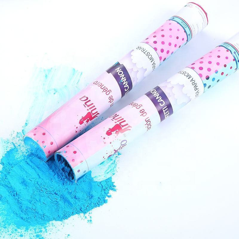 Colorful party fireworks biodegradable gender reveal powder confetti cannon