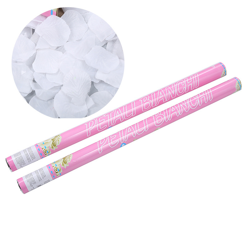 The most fashionable white cloth petal pink confetti cannon for wedding party celebration