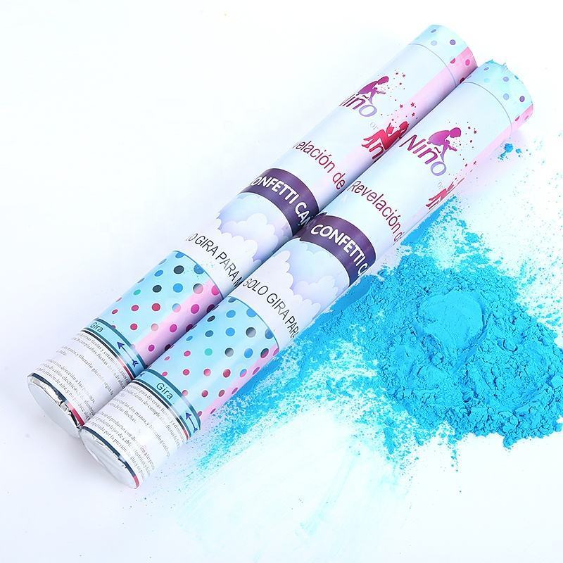 Colorful party fireworks biodegradable gender reveal powder confetti cannon