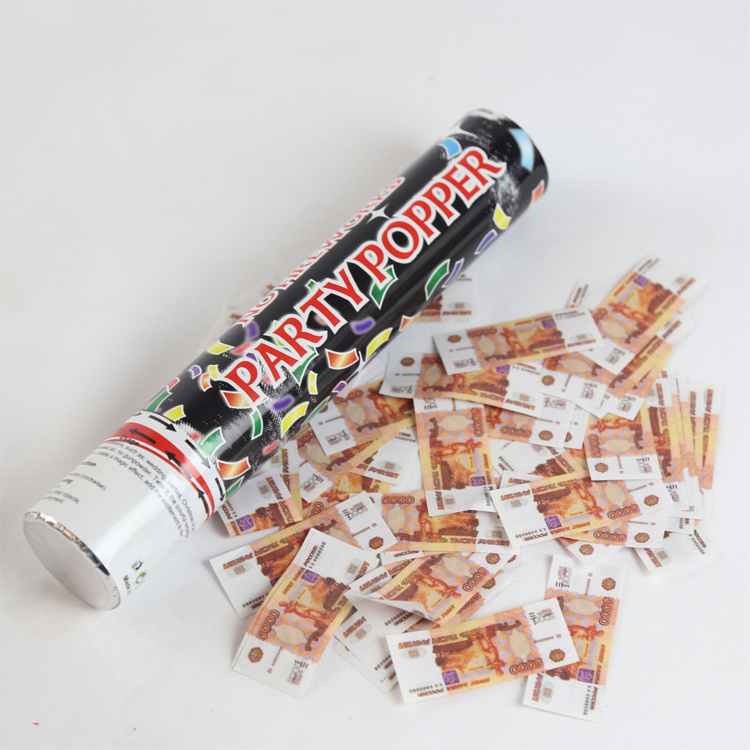 Money popper 40cm colorful big bottle shooter twist style confetti cannon for celebrate club social crackers for party